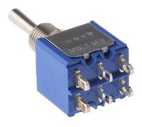 5648a APEM Toggle Switch, Panel Mount, On-Off-(On), DPDT, Solder Terminal
