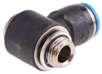 qslv-g14-10-i Festo QS Series Elbow Threaded Adaptor, G 1/4 Male to Push In 10 mm, Threaded-to-Tube Connection Style, 186153