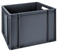 163-1900 RS PRO 30L Grey PP Medium Euro Containers, 325mm x 300mm x 400mm
