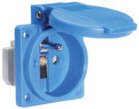 71118 Bals IP54 Blue Panel Mount 2P + E Industrial Power Socket, Rated At 16A, 250 V
