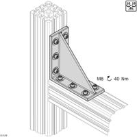 3842555616 Bosch Rexroth 8mm Corner Connector, Connecting Component, Strut Profile 90 x 90 mm, 90 x 180 mm, 90 x 360 mm, Groove