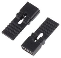 akspltz-black ASSMANN WSW Jumper Female Straight Black Closed Top, Handle Pull 2 Way 1 Row 2.54mm Pitch