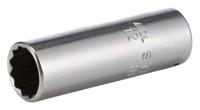 01240012 STAHLWILLE 1/4 in Drive 12mm Deep Socket, 12 point, 50 mm Overall Length