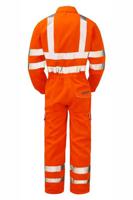 pr339-m PULSAR Orange Reusable Hi Vis Overalls, M