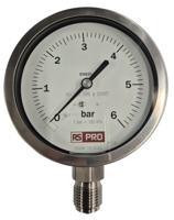 152-305 RS PRO BSP 1/2in Analogue Pressure Gauge 6bar Bottom Entry 100mm Outside Diameter