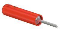230240-22 Staubli Red, Male to Female Test Connector Adapter With Brass contacts and Nickel Plated - Socket Size: 4mm