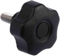 702-7633 RS PRO Black Multiple Lobes Clamping Knob, M8, Threaded Stud