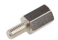 806-6714 RS PRO Standoff, M4 x M4 Thread, 10mm Body, Brass, Male/Female, 8mm Stud
