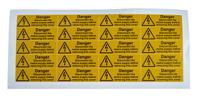 776-0932 RS PRO Black/Yellow Vinyl Safety Labels, Danger Disconnect the mains supply before removing this cover-Text 20 mm x 60mm