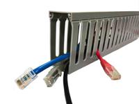 879-3713 RS PRO Grey Slotted Panel Trunking - Open Slot, W25 mm x D25mm, L1m, PVC