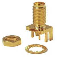 bu-1420701871 Mueller Electric, Jack Edge Mount SMA Connector, 50Ω, Solder Termination, Straight Body