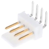 22-12-4042 Molex KK 254 Series Right Angle Through Hole Pin Header, 4 Contact(s), 2.54 mm Pitch, 1 Row, Unshrouded