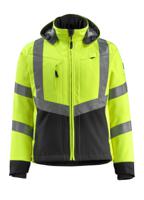 15502-246-1709-xl Mascot Workwear BLACKPOOL Yellow/Black Unisex Hi Vis Softshell Jacket, XL