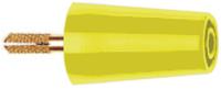 240160-24 Staubli Yellow, Male to Female Test Connector Adapter With Brass contacts and Gold Plated - Socket Size: 4mm
