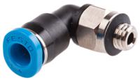 qsml-m5-4 Festo QS Series Elbow Threaded Adaptor, M5 Male to Push In 4 mm, Threaded-to-Tube Connection Style, 153333