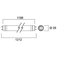 30252 Sylvania ToLEDo Platinum 2350 lm 12 W LED Tube Light, T8 (1200mm)