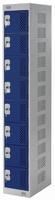 113-4499 RS PRO 6 Door Vented Mild Steel Blue Locker, 1800 mm x 300 mm x 450mm