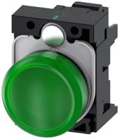 3su1103-6aa40-3aa0 Siemens, SIRIUS ACT 3SU11, Panel Mount Green LED Indicator, 22mm Cutout, Round, 110V ac