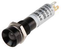 211-011 RS PRO Green, Red, Yellow Panel Mount Indicator, 12V dc, 8mm Mounting Hole Size, Solder Tab Termination