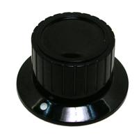 100-130 RS PRO 28mm Black Potentiometer Knob for 6.4mm Shaft Splined