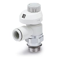 as2201fs-u01-06 SMC AS2 Series Threaded Pneumatic Silencer & Exhaust Restrictor Function Fitting, UNF 10-32 Inlet Port, 6mm Tube Inlet