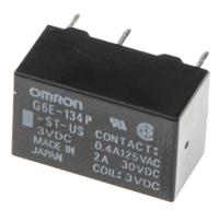 g6e-134p-st-us-dc3 Omron PCB Mount Power Relay, 3V dc Coil, 3A Switching Current, SPDT