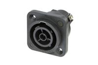 nac3fpx-st-top Neutrik, NAC3FPX IP65 Black Panel Mount 2 + PE Industrial Power Socket, Rated At 16A, 250 V ac