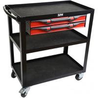 servi-3p2t SAM 2 Drawer Sheet Metal Wheeled Tool Trolley
