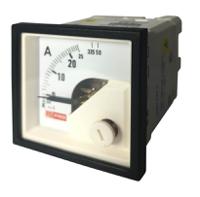 186-2425 RS PRO Analogue Panel Ammeter 50 (Input)A AC, 45mm x 45mm, 1 % Moving Iron