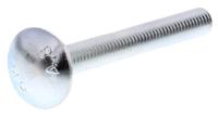 512-1017 Bright Zinc Plated Steel Coach Bolt, M6 x 50mm