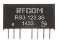 rs3-1233s Recom RS3 DC-DC Converter, 3.3V dc/ 600mA Output, 9 → 18 V dc Input, 3W, Through Hole, +71°C Max Temp -40°C Min