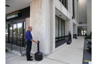 jsm26800bl Justrite Black Polyethylene Standing Outdoor Ashtray, 419mm x 978mm x 419mm