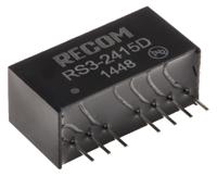 rs3-2415d Recom RS3 DC-DC Converter, ±15V dc/ ±100mA Output, 18 → 36 V dc Input, 3W, Through Hole, +71°C Max Temp -40°C
