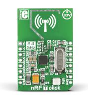 mikroe-1305 MikroElektronika nRF T Click nRF24L01P RF Transceiver mikroBus Click Board for Active RFID, Game Controllers, Home &