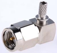 j01150a0069 Telegartner, Plug Cable Mount SMA Connector, 50Ω, Crimp Termination, Right Angle Body
