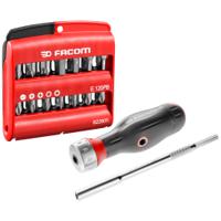 atcl2a2pb Facom 1/4 in Hexagon Slotted; Phillips; Pozidriv; Torx; Hexagon Ratchet Bit Set Chrome Chrome Vanadium Steel