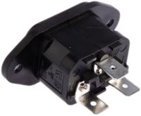 px058063 Bulgin C14 Panel Mount IEC Connector Male, 10A, 250 V