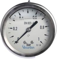 mit3-f22b15 Bourdon Analogue Pressure Gauge 1bar Back Entry 63mm Outside Diameter