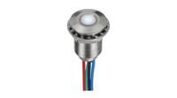 q10f5szzrgb24e-ca APEM Q10 Series Blue, Green, Red Panel LED, 24V dc, 10mm Mounting Hole Size, Stripped Wire Termination, IP67