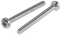 553-598 RS PRO Pozi M4 Pan Steel Machine Screws DIN 7985 x 40.0mm