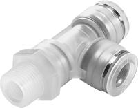 npqp-lq-r18-q8-fd-p10 Festo NPQP Series Tee Threaded Adaptor Push In 8 mm, Push In 8 mm to Push In 8 mm, Threaded-to-Tube Connection Style,