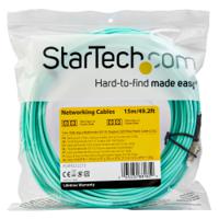 a50fblclc15 StarTech.com LC to LC Duplex OM3 Multi Mode OM3 Fibre Optic Cable, 50/125μm, Light Blue, 15m