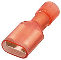 hc-tmedn630809-fa-redclear Nichifu TMEDN Red Insulated Female Spade Connector, Receptacle, 0.27 x 0.03in Tab Size, 0.75mm² to 1.25mm²