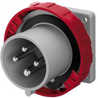 2483296 Scame IP67 Red Panel Mount 3P + E Industrial Power Plug, Rated At 32A, 415 V