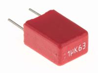 mks2c041001f00kssd WIMA MKS2 Polyester Film Capacitor, 40 V ac, 63 V dc, ±10%, 1μF, Through Hole
