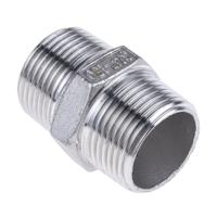499-3057 RS PRO Stainless Steel Pipe Fitting Hexagon Hexagon Nipple, Male R 3/4in x Male R 3/4in