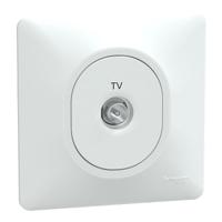 s321405 SAT, TV White Female Socket, Flush Mount