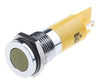 703-8831 RS PRO Yellow Panel Mount Indicator, 24V dc, 14mm Mounting Hole Size, Solder Tab Termination, IP67