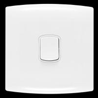 alf4712whw Contactum White Rocker Light Switch, 2 Way, 1 Gang, Alfanar
