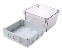 pcm-175150-t-enclosure Fibox Grey Polycarbonate Enclosure, IP66, IP67, Clear Lid, 180 x 180 x 150mm